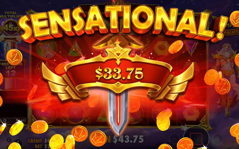 Free spins screen with the total multiplier